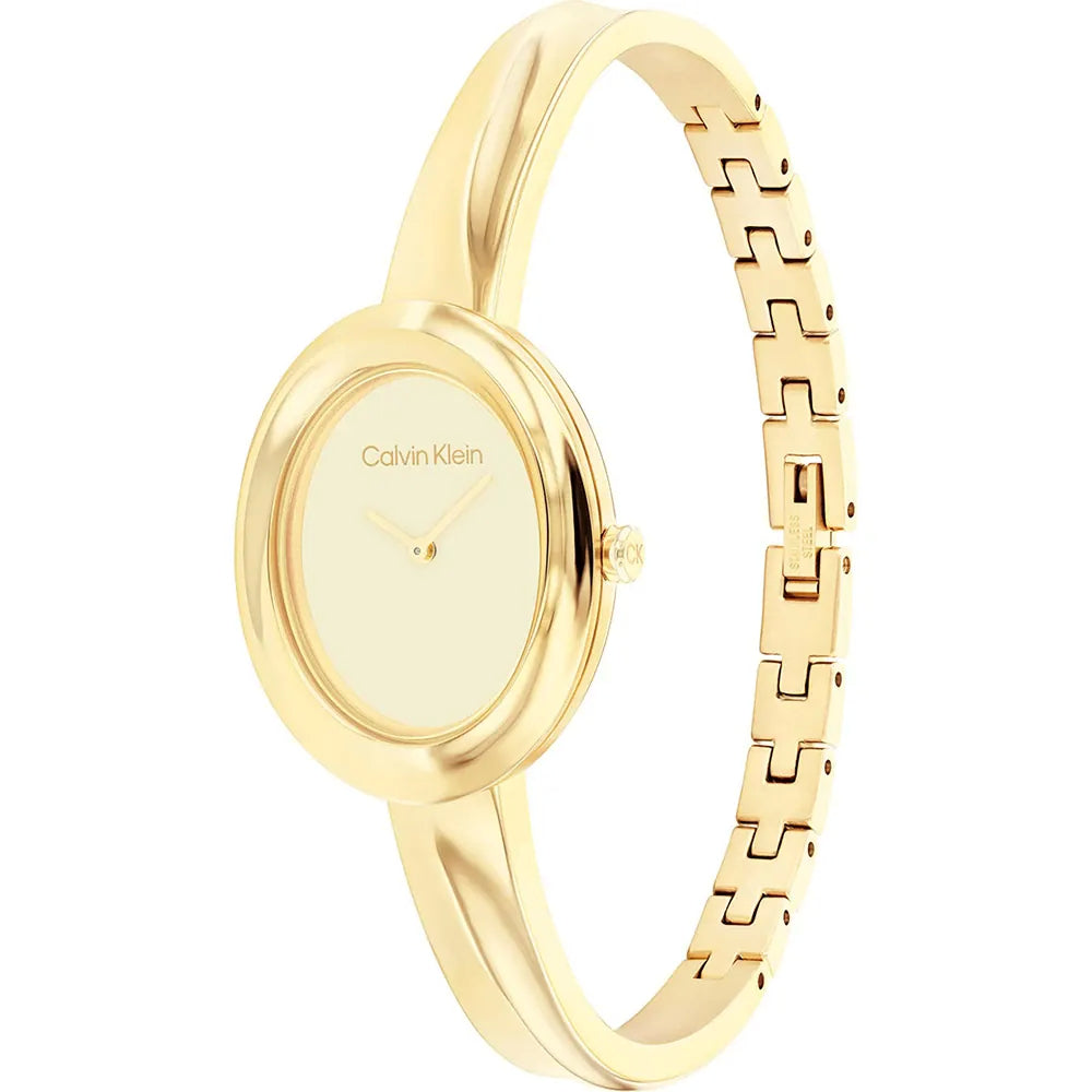 Orologio Donna Acciaio dorato Calvin Klein Quarzo Solo Tempo  Lucido 25100056
